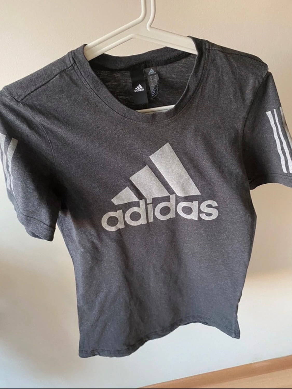 Szary T-shirt męski koszulka Adidas XS