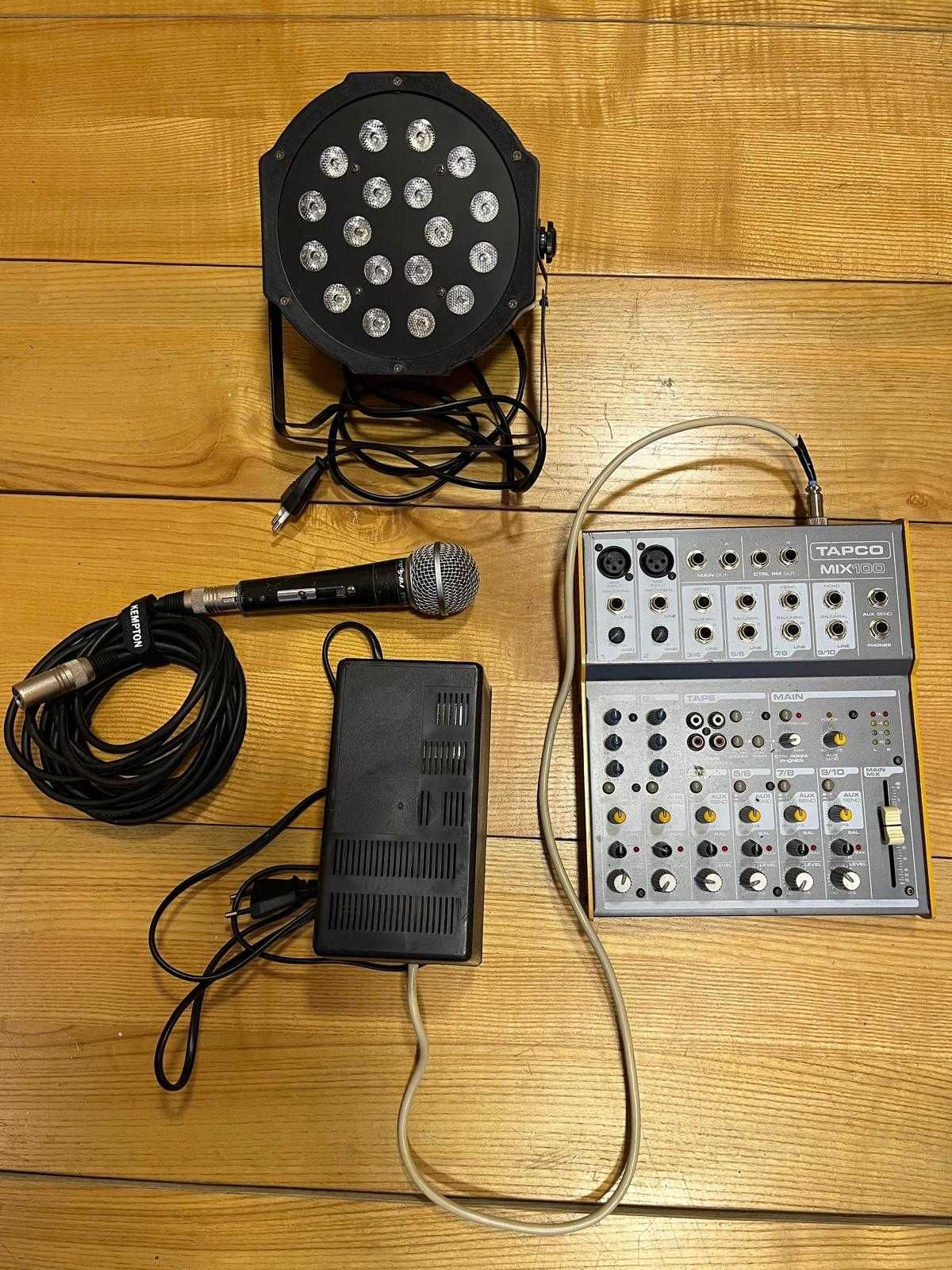 głośnik eurolive f1220 A + kolorofon, mikser, mikrofon