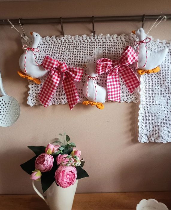 Ozdoby zawieszka świąteczna GĄSKI KOKARDA