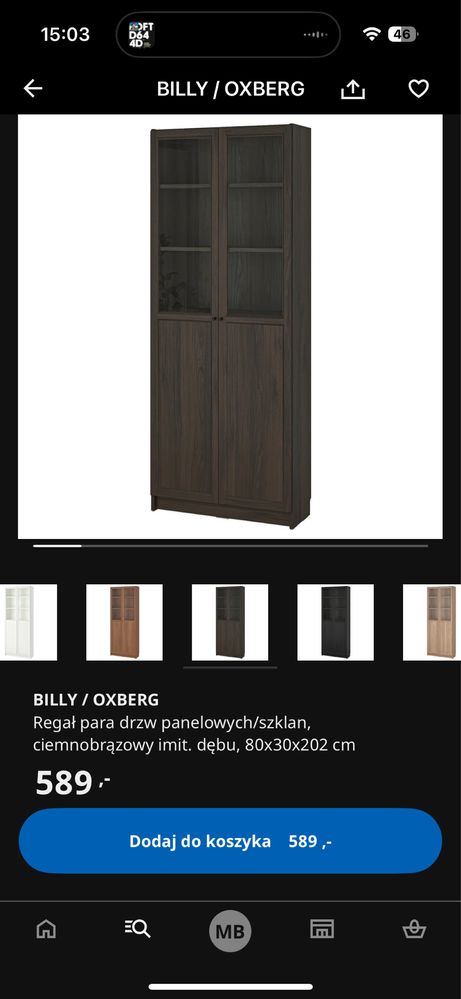 Regal/witryna Billy ikea