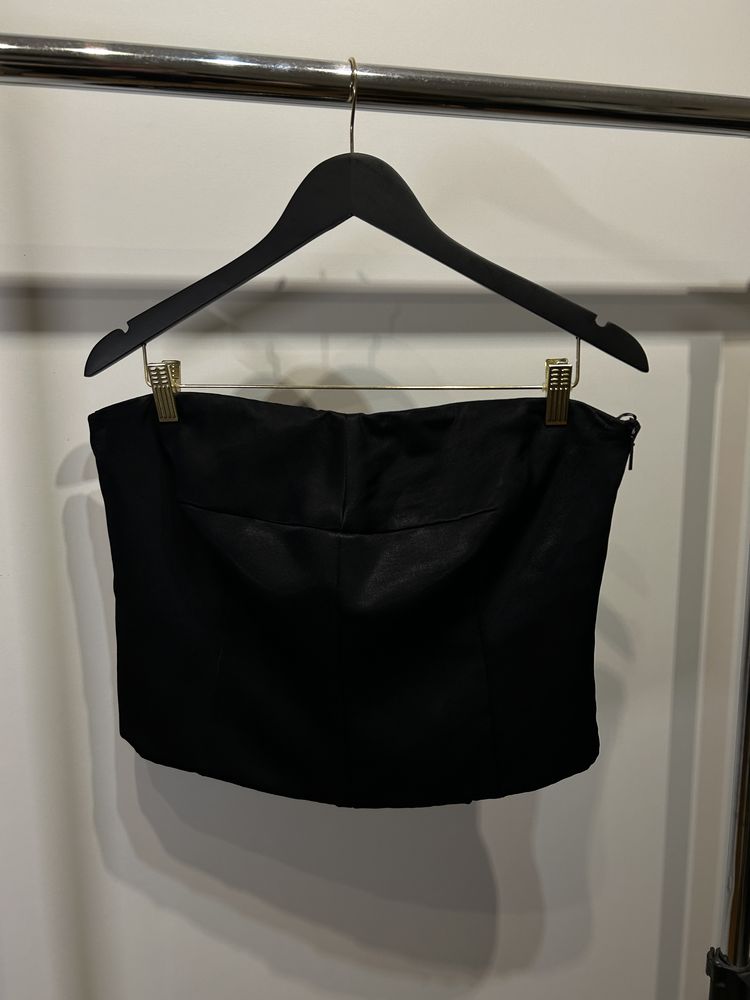Gorset bluzka crop top satynowy jedwabny