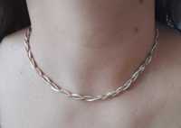 srebrno-złota biżuteria łańcuszek i bransoletka