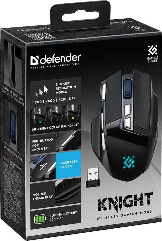Mysz bezprzewodowa Defender KNIGHT GM-885 optyczna 3200dpi