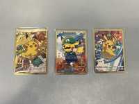 3 metalowe karty pokemon