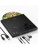NOLYTH napęd DVD zewnętrzny laptopa z 1 gniazdem audio 2 gniazda USB