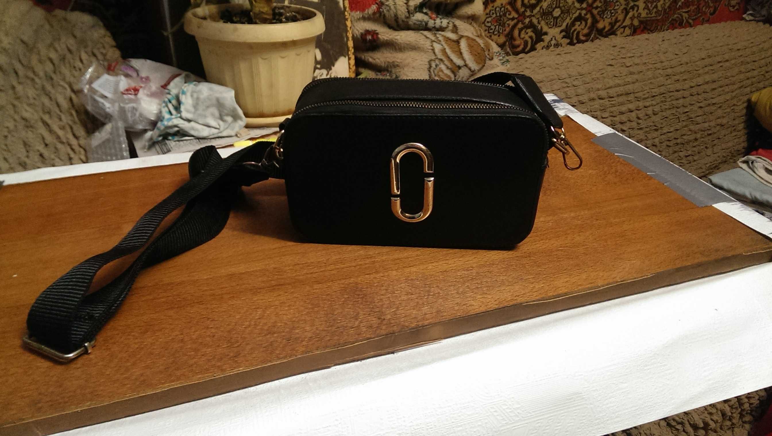 Cтильная Женская сумка кросс боди Marc Jacobs черная Марк Джейкб клатч