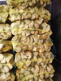 Drewno opałowe kominkowe wałki łupane workowane Brzoza Sosna Producent