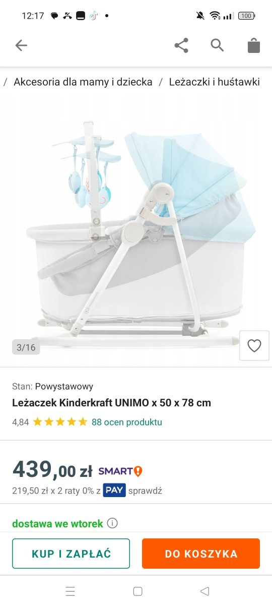 Bujaczek leżaczek kołyska łóżeczko Kinderkraft 5w1