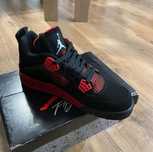 Jordan 4 czarno czerwone sneakersy jordany za kostkę nowe buty