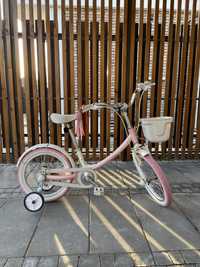 Дитячий дитячий велосипед Ninebot kids біло-рожевий 16'' з кошиком