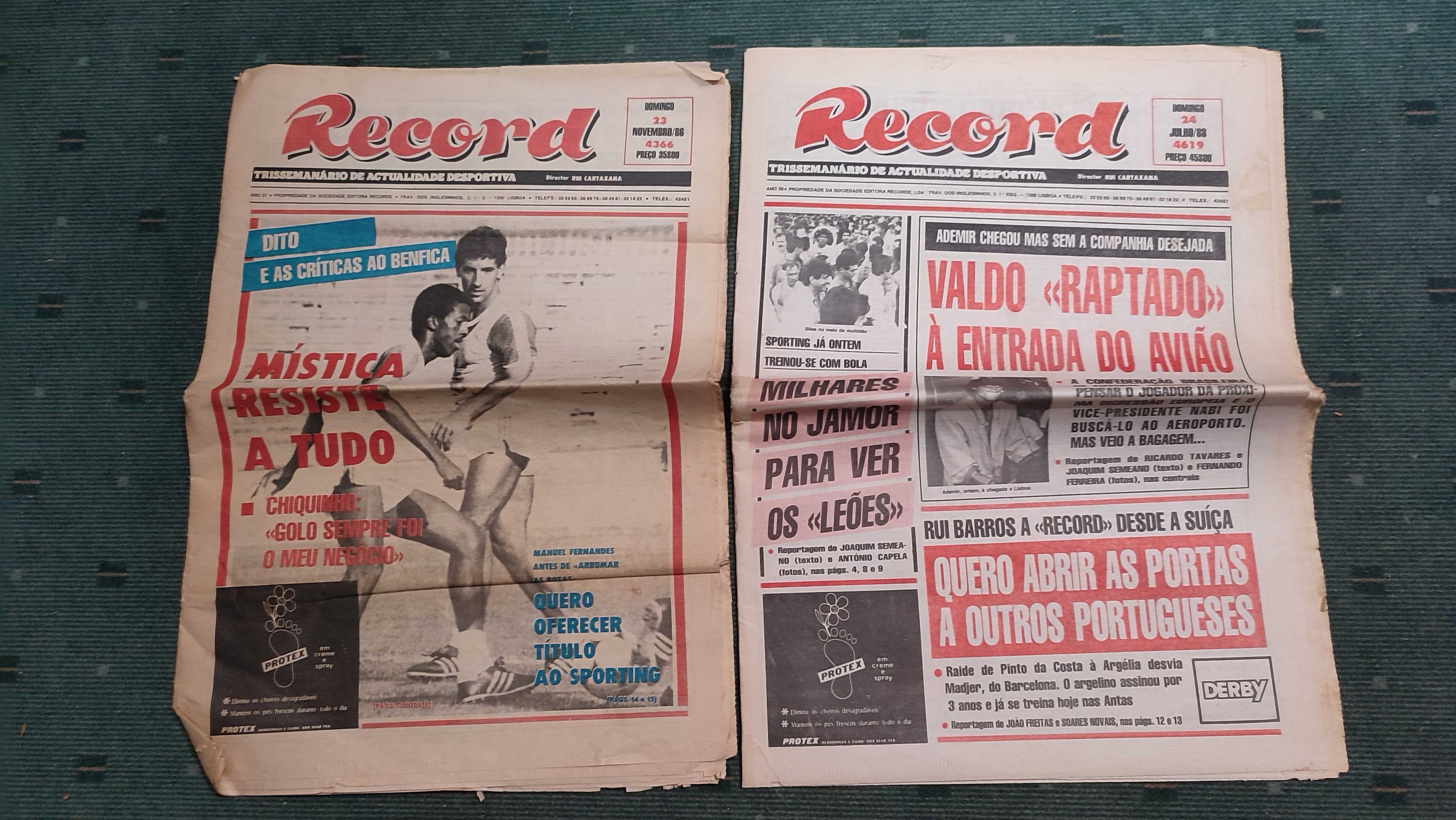 5 Jornais Record dos anos 80