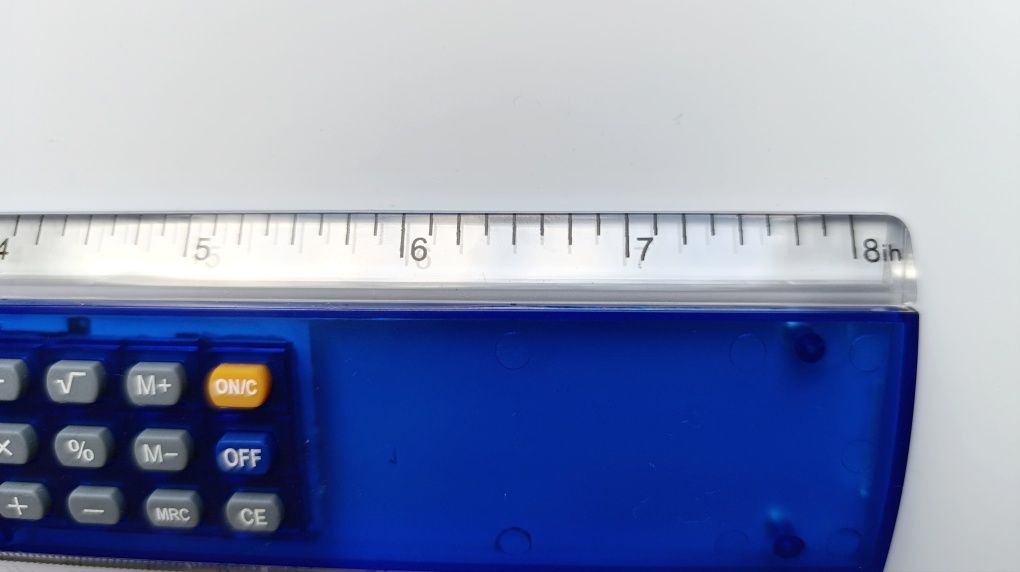 Linijka z kalkulatorem nowa, 20cm/ 8cli-in