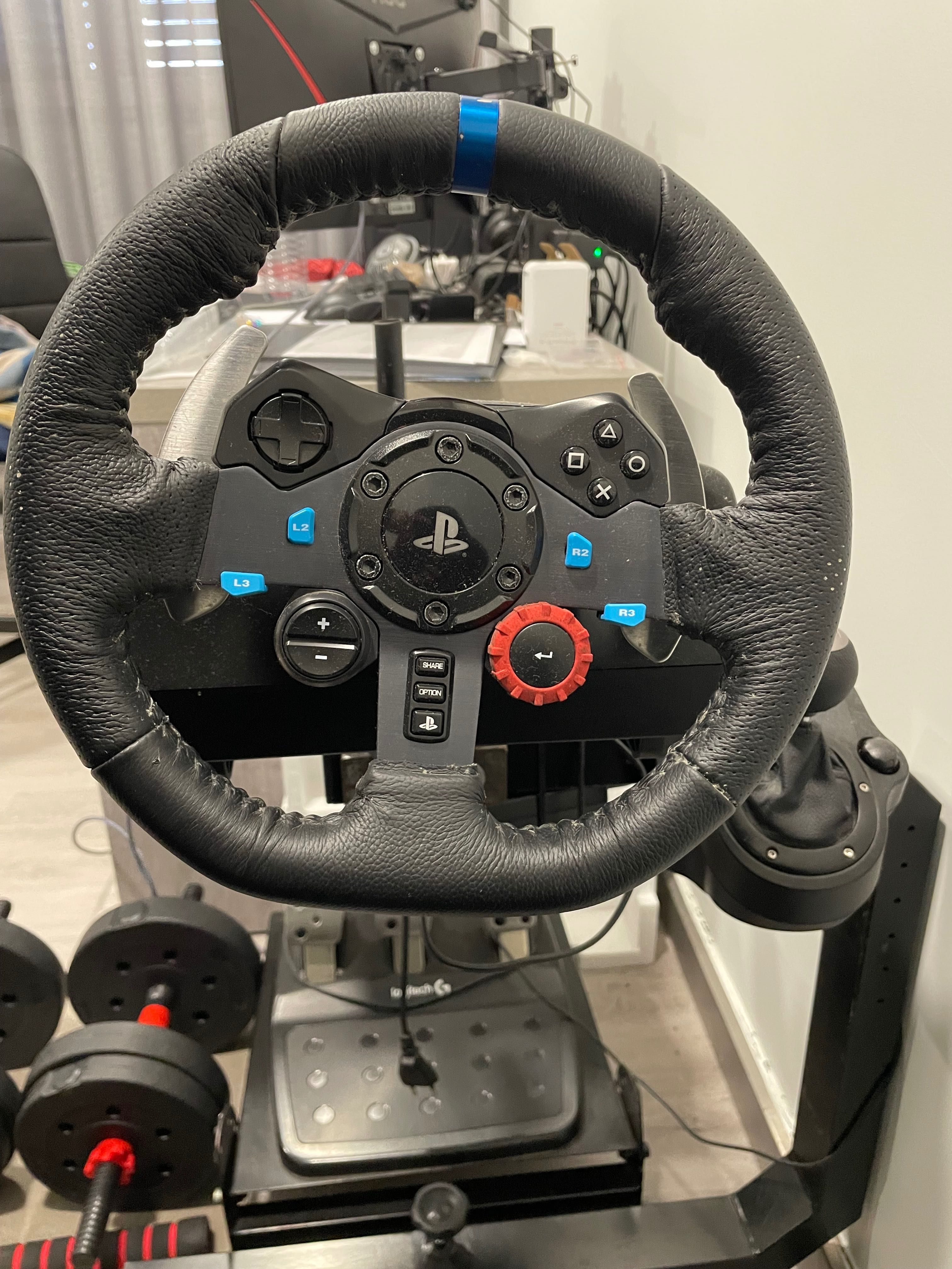 Volante Logitech - G29 + pedais + caixa de mudanças + assento