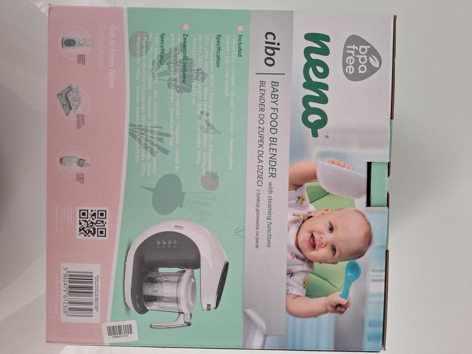 Neno Cibo - parowanie, blendowanie, siekanie posiłków dla niemowląt.
