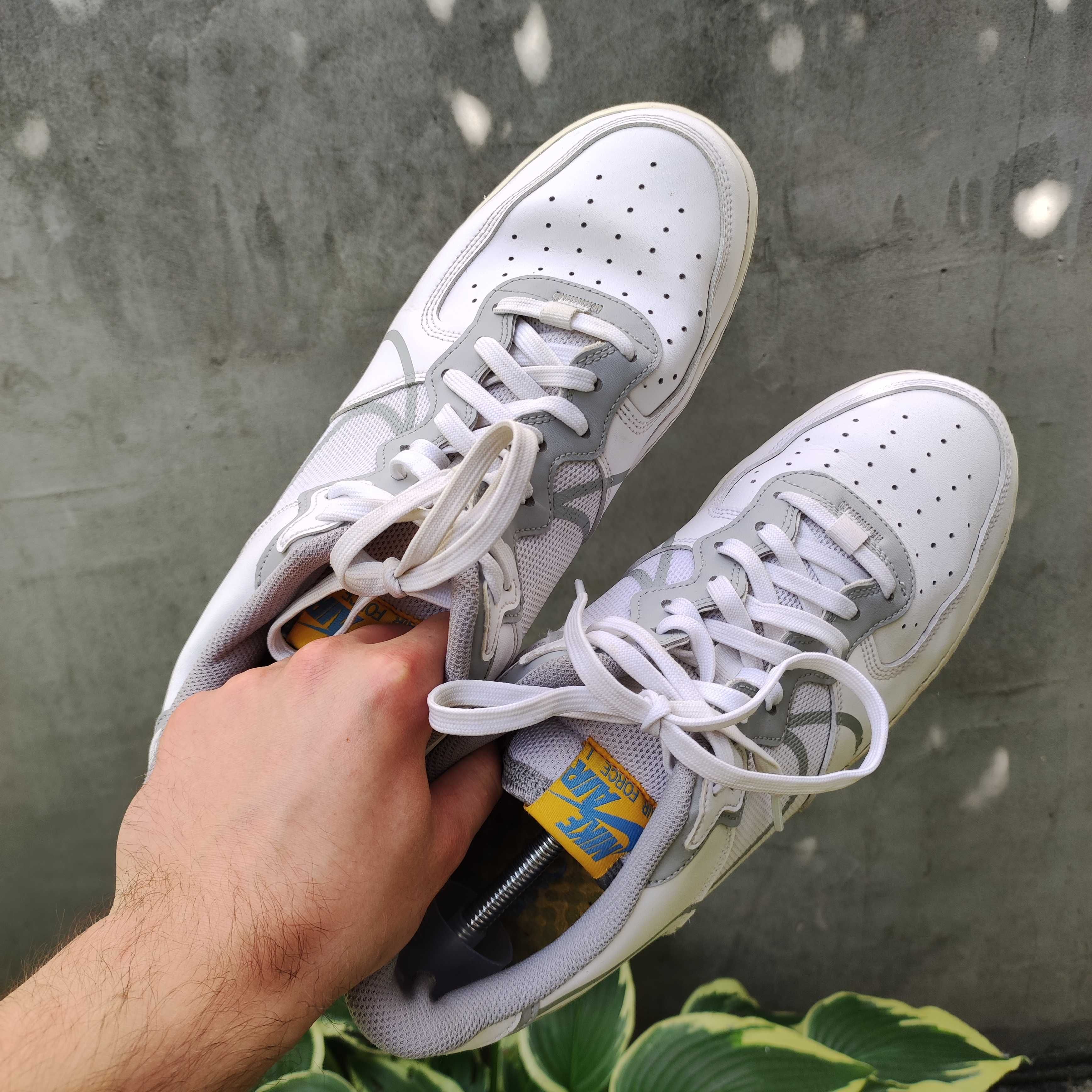 MĘSKIE Buty Nike AIR Force 1 Białe React Swoosh Skóra D/MS/X