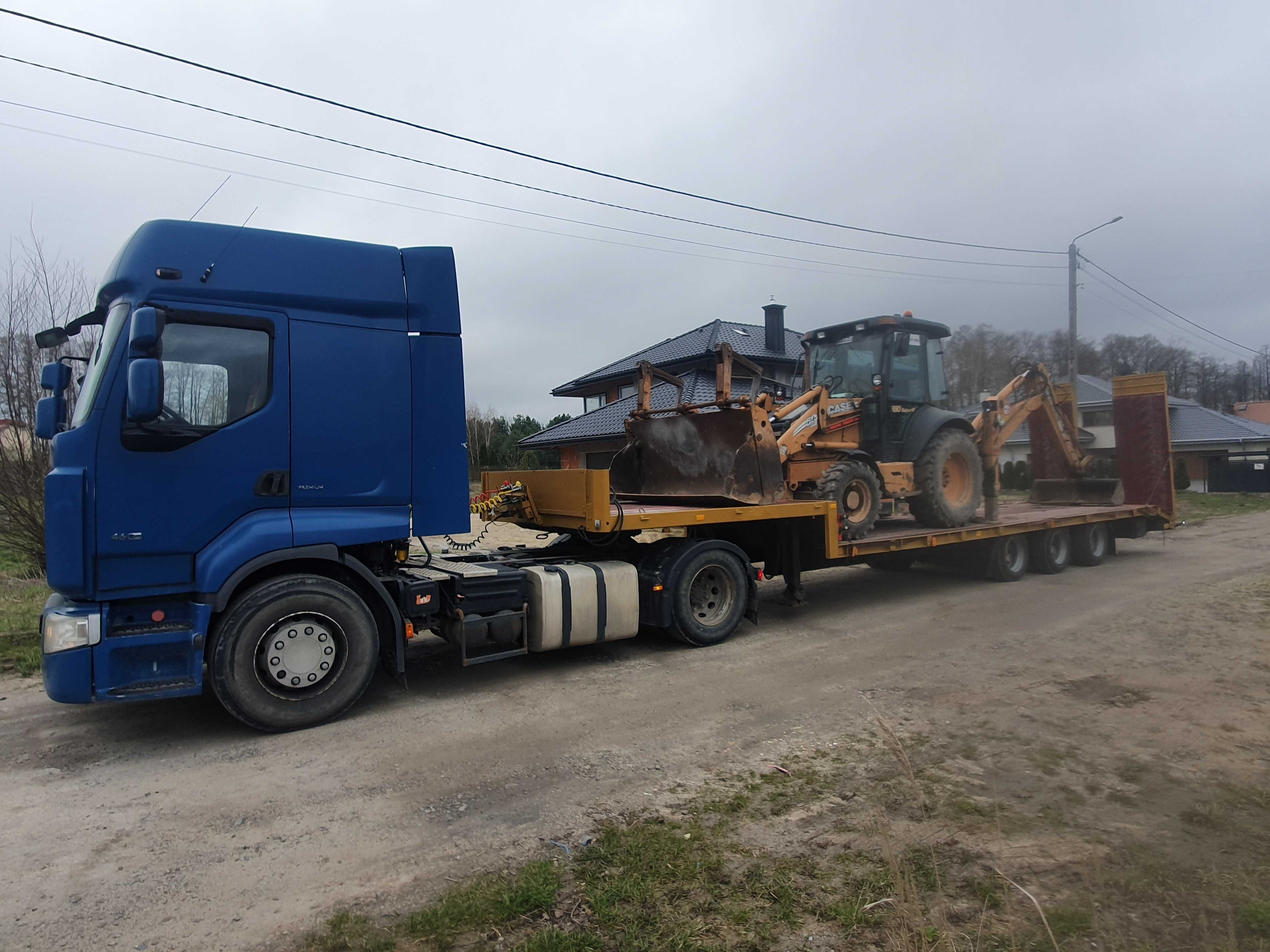 Transport niskopodwoziem maszyn budowlanych, rolniczych, materiałow