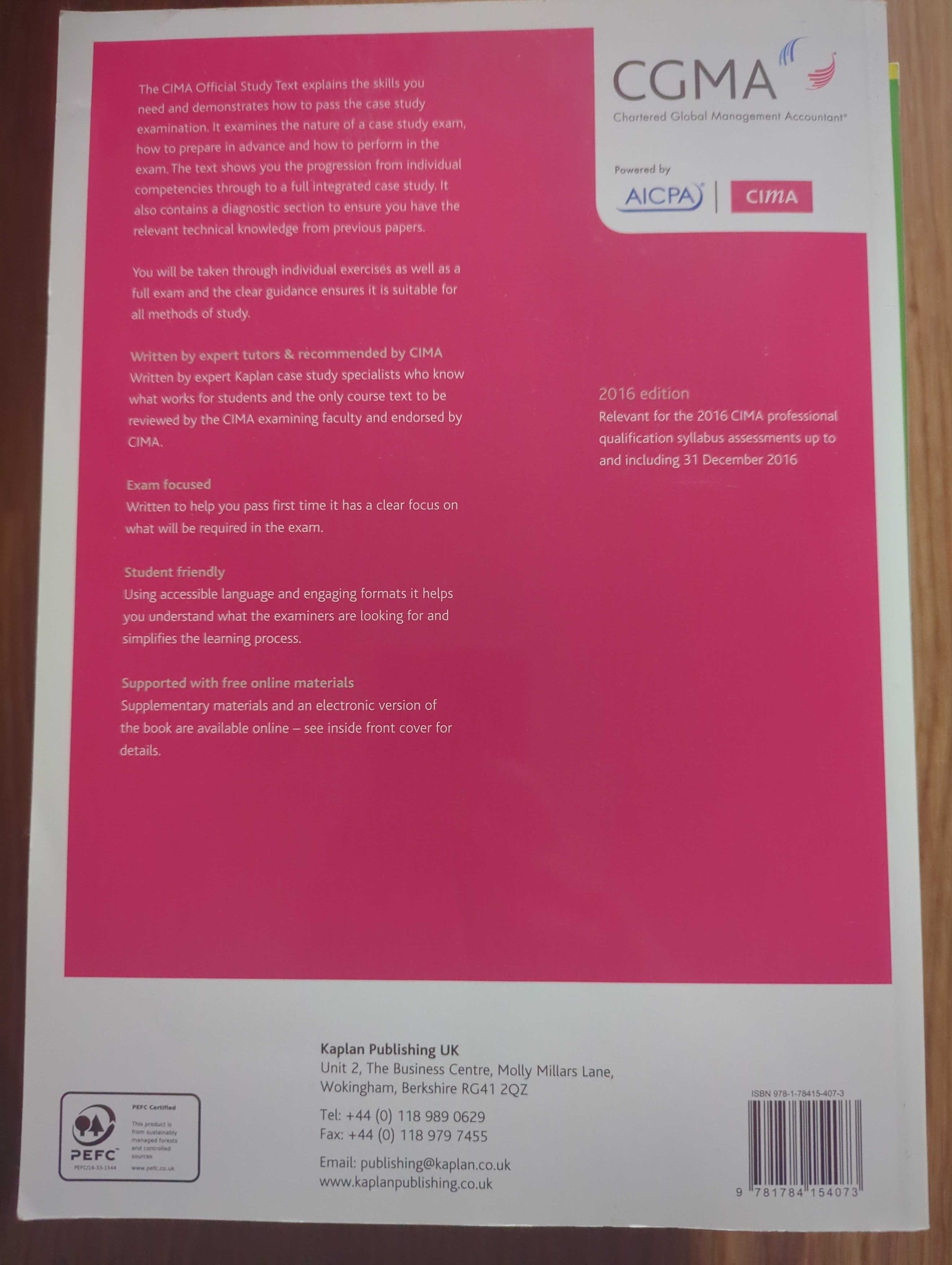CIMA Operational Level - Case Study