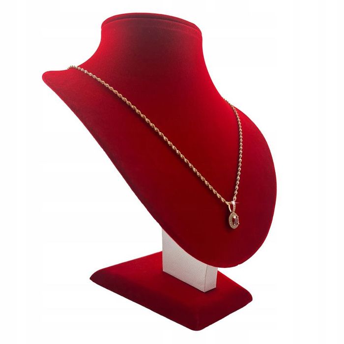 Błyszczący Damski Złoty Naszyjnik Stal 316 + Zawieszka Kryształ Dla Ko