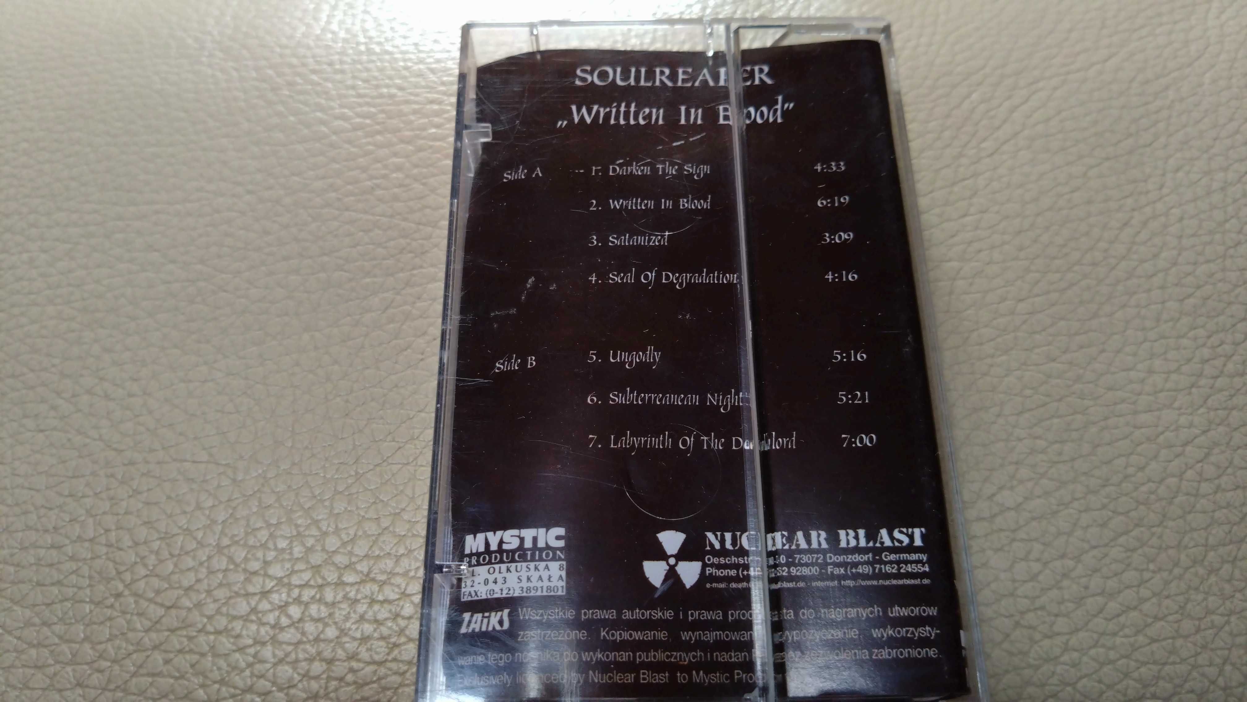 Soulreaper ‎– Written In Blood , death metal, kaseta magnetofonowa