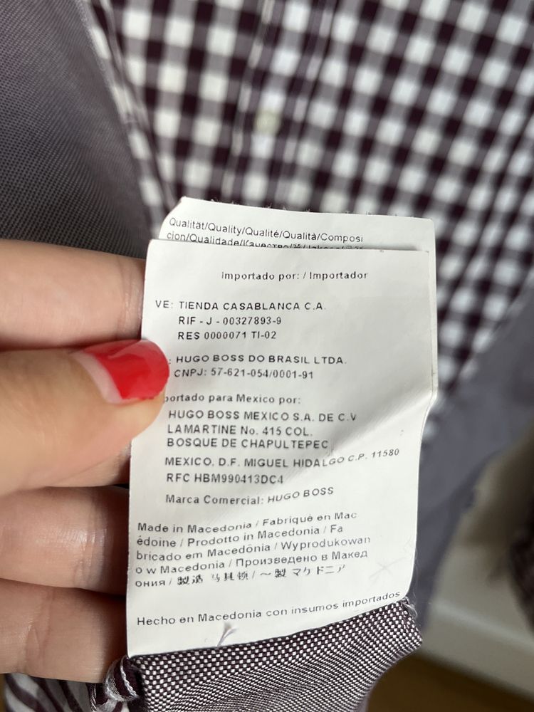 Koszula meska z dlugim rekawem w krate oryginalna slim fit Hugo Boss