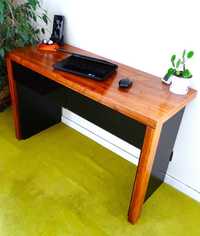 Indyjskie biurko / konsola / toaletka - lite drewno + szkło + fornir