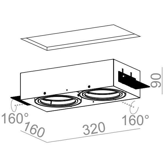 Lampy oprawy wpuszczane AQFORM AQUAFORM SQUARES 111x2