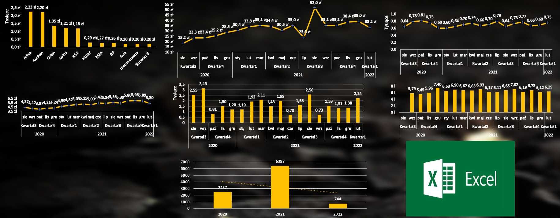 Excel - studia, statystyka, projekty, zadania, raporty, dashboardy