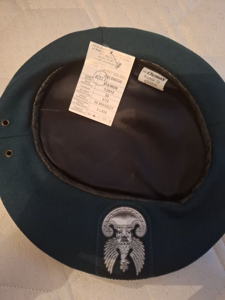 Beret Zielony Wojsk Lądowych rozmiary 55.