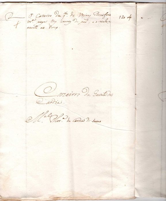 MANUSCRITO - Pagamento de quintas e lugares (1769)