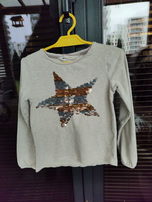 Bluzka H&M gwiazda cekiny rozmiar 122