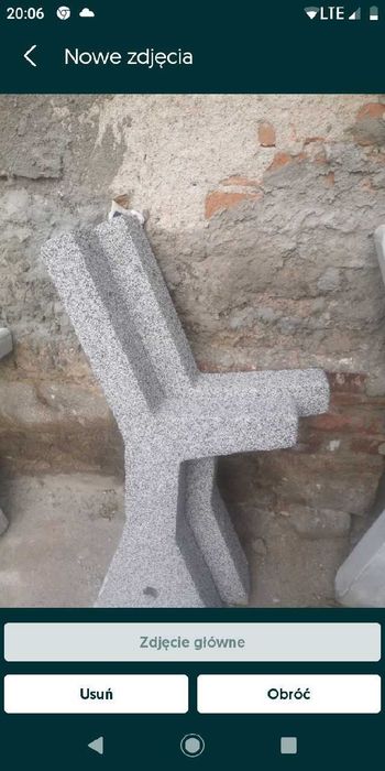 Ławka parkowa ogrodowa betonowa