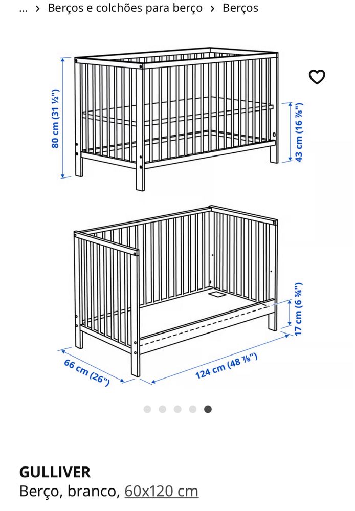 Berço Ikea modelo Gulliver