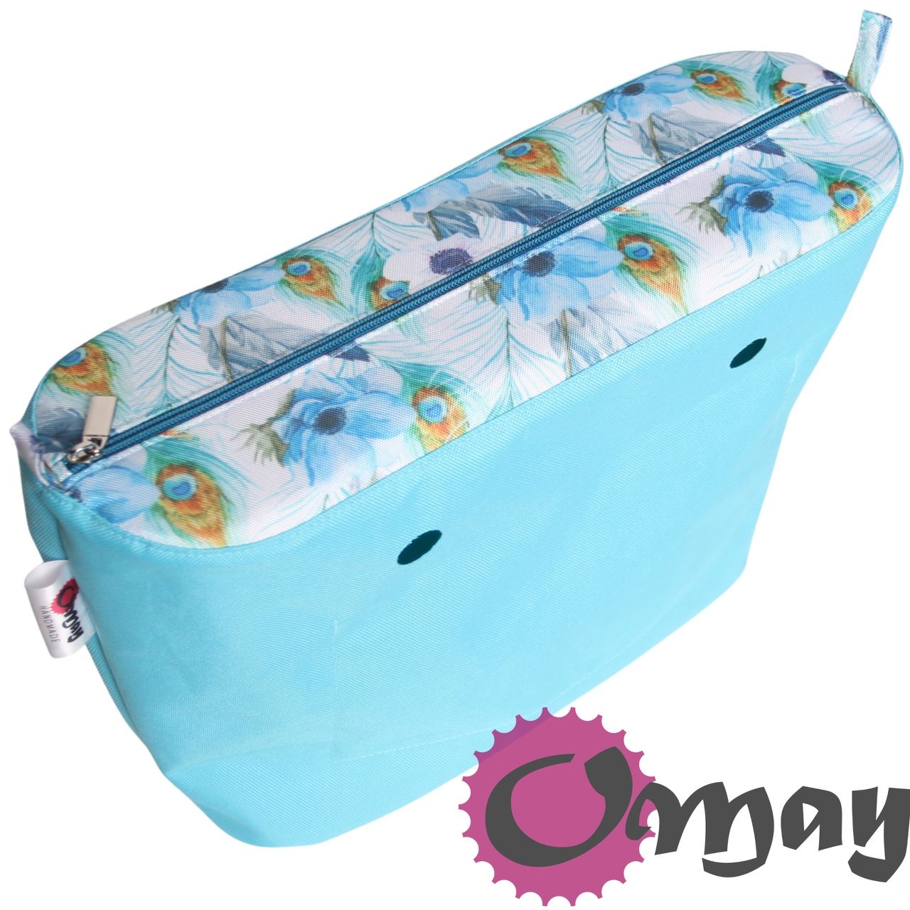 Turkusowy organizer do OBAG STANDARD pawie pióra 2 kieszenie OMAY