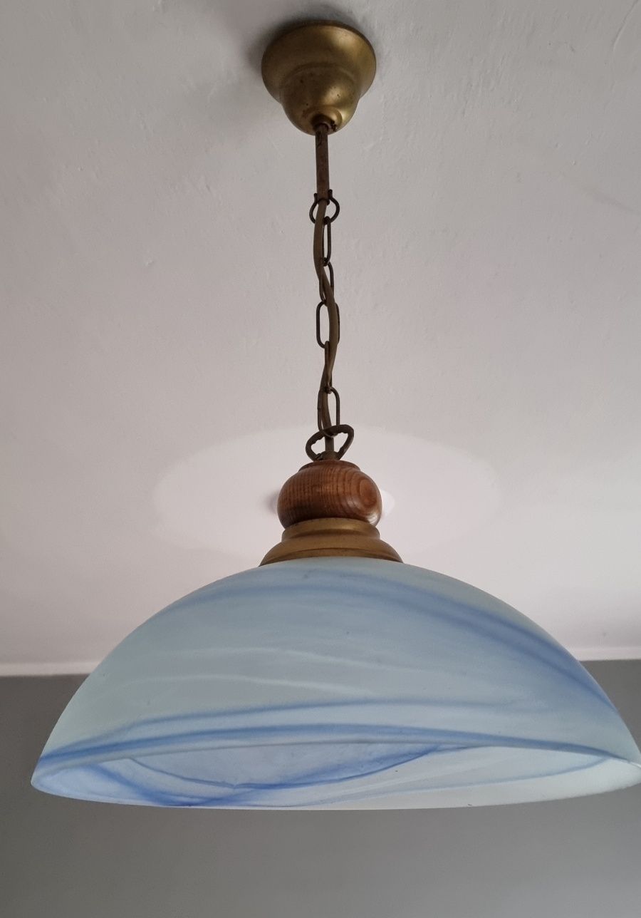 Lampa żyrandol wiszący szklany klosz