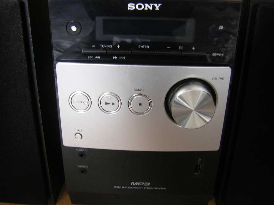 Mini wieża mp3 stereo SONY - pilot, głośniki, antena,