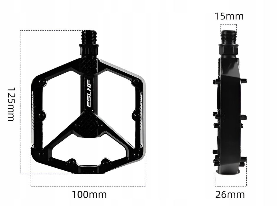 Pedały Rowerowe Platformowe Aluminiowe ESLNF Wypustki Łożyska DU