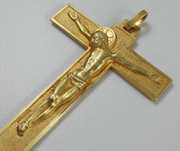 UNIKAT pektorał KRZYŻ krzyżyk krucyfiks 7,4 cm JEZUS HARTMANN