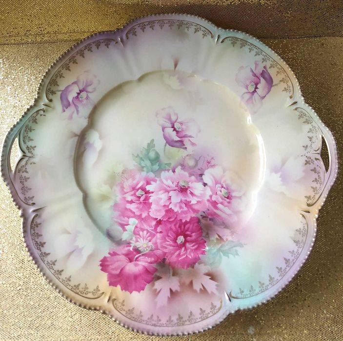 Przepiękna patera, talerz do ciasta RS Prussia, antyk, secesja