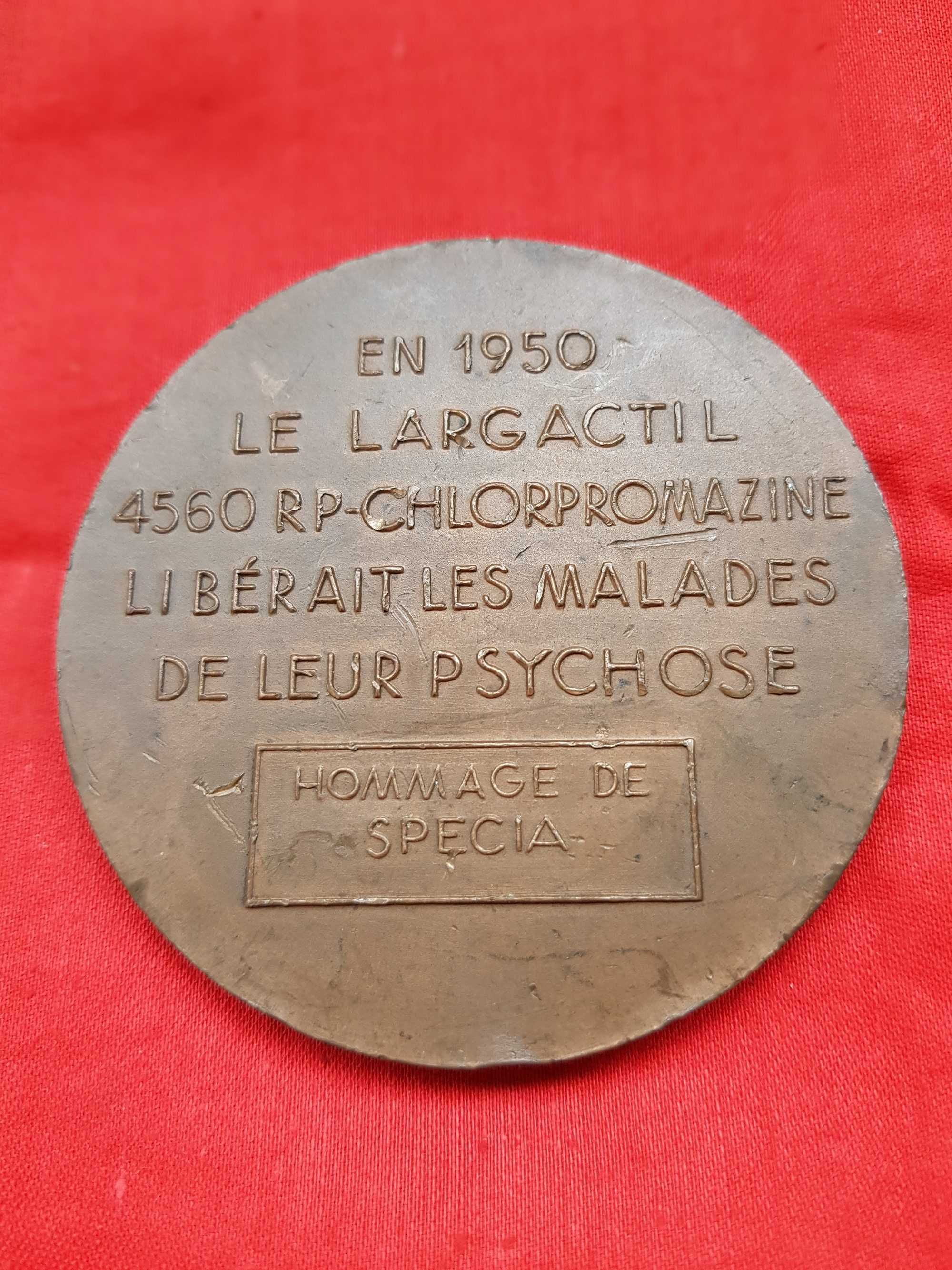 Настольная медаль Medalla homenaje доктора Филиппа Пинеля 1950 г.