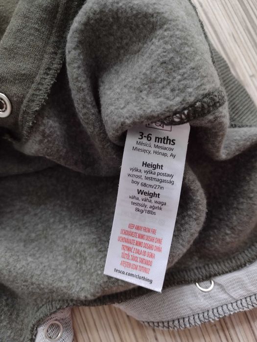 F&F / FF, rozmiar 3-6 miesięcy, pajacyk / dres / kombinezon