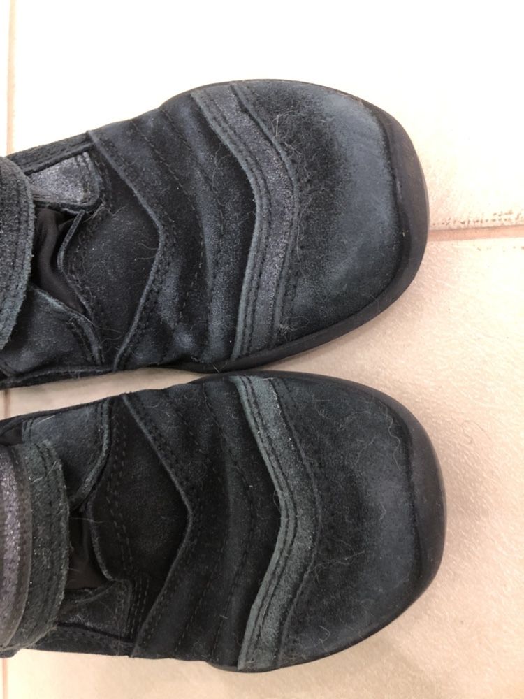Ботинки Ecco 36 зимние термо сапоги замшевые