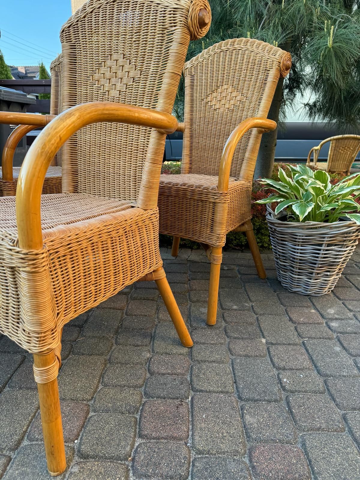 Krzesła /fotele /rattan /bambus/4 sztuki