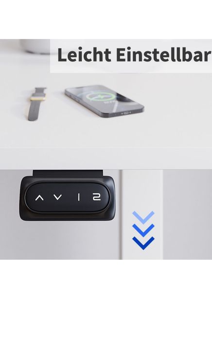 Biurko elektryczne białe – regulacja wysokości & pamięć ustawień