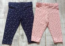 Legginsy 2-pak F&F 68cm 3-6m-cy Idealne