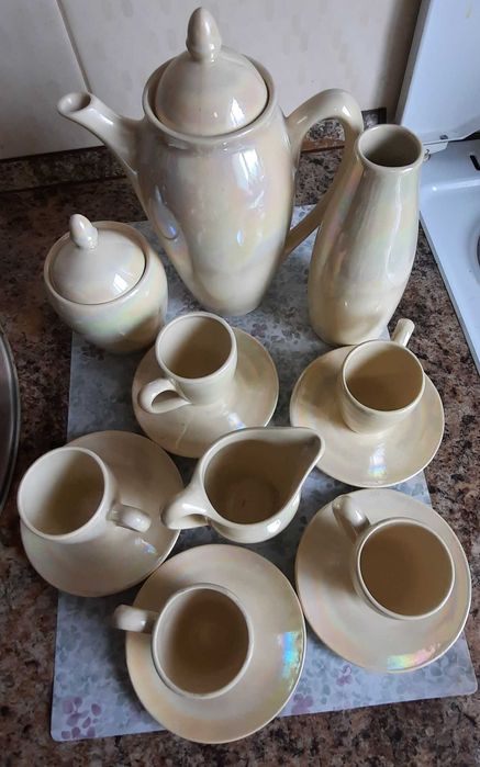 Кофейный перламутровый сервиз, СССР. Состояние отличное