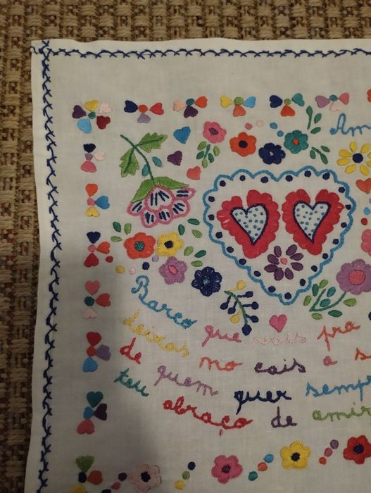 Lenço de namorados em linho