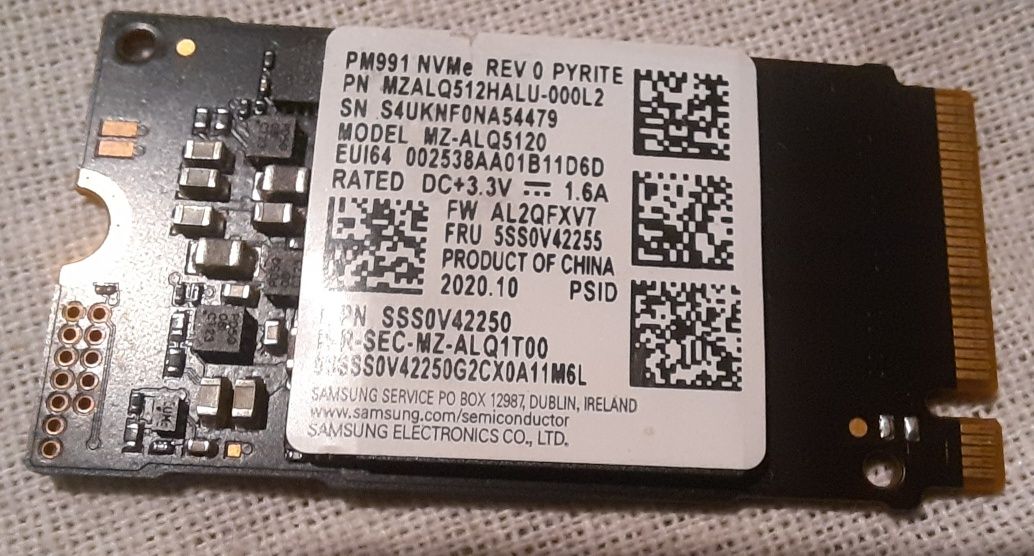Продам SSD диск Samsung PM991 512Gb NVMe