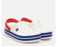 Кроксы Crocs Crocband White/Blue / Крокс Крокбенд Сабо