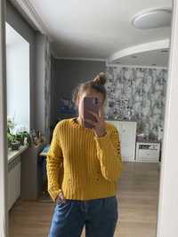 Свитер худи желтый толстовка женский пуловер bershka