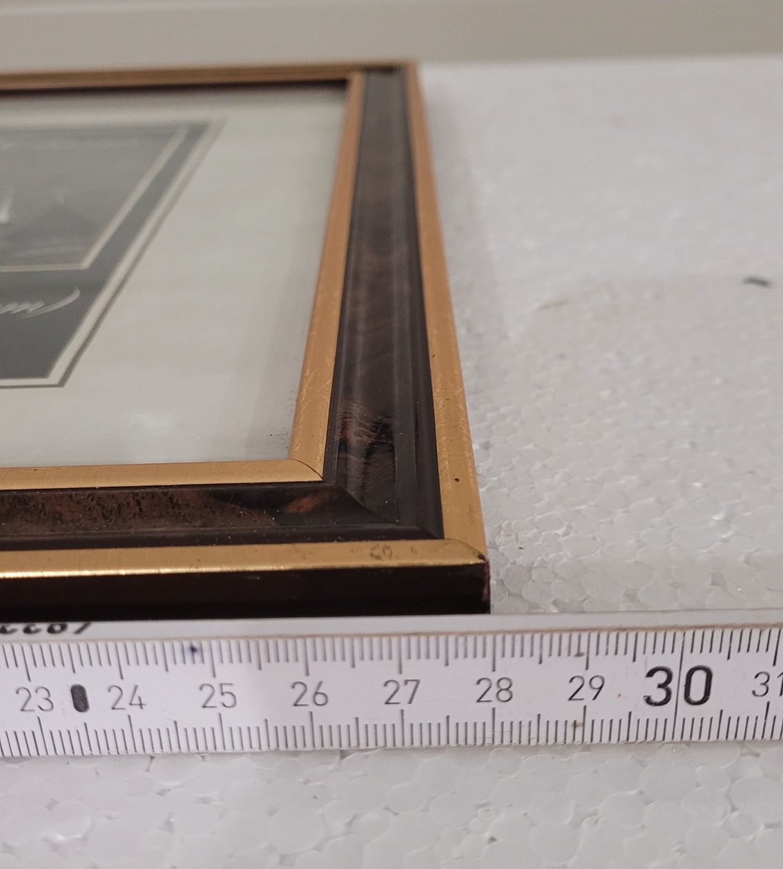 Stara rama Mado Polrama obrazu zdjęcia lakier połysk szkło złoto